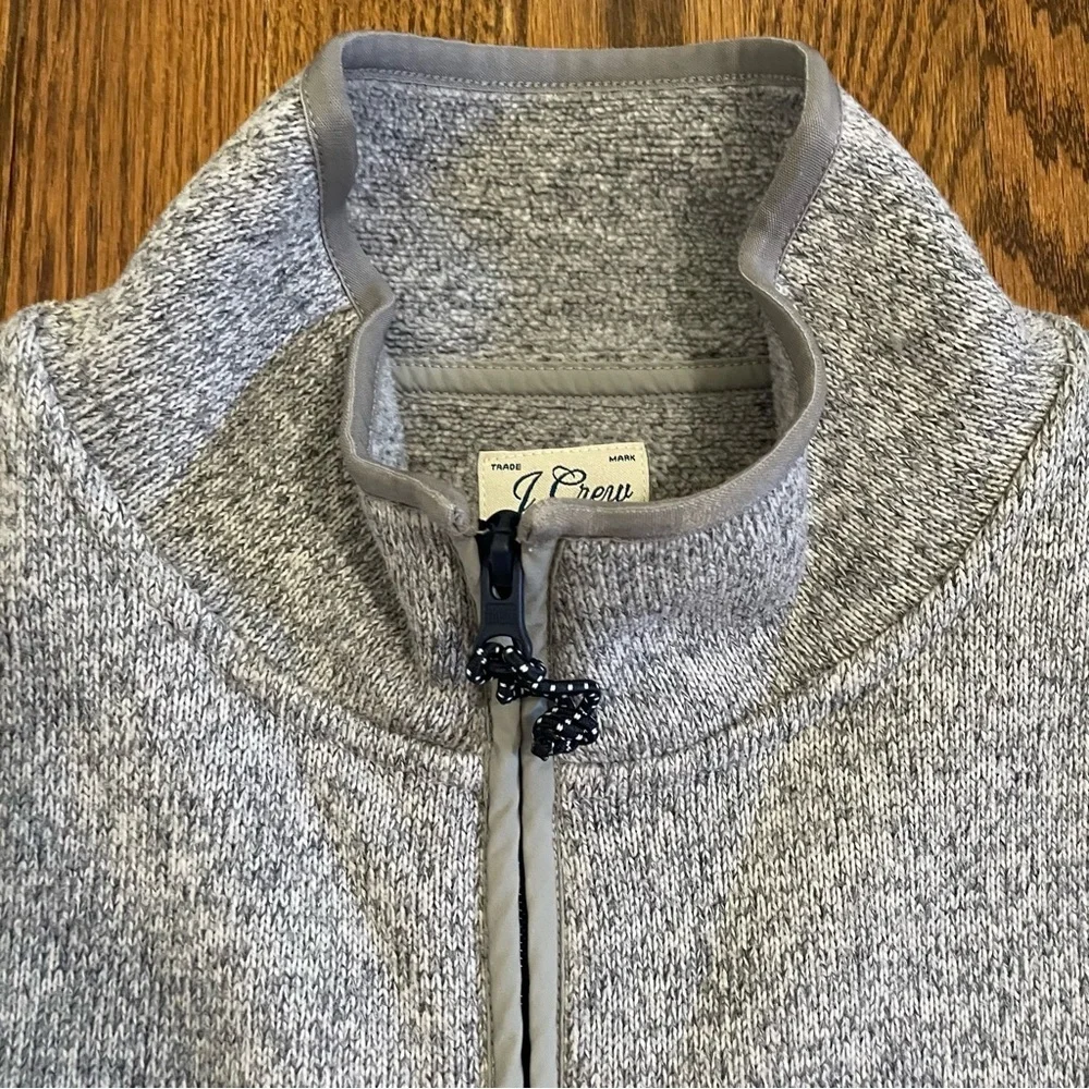 J.Crew Vintage Gray Fleece 1/4 Zip Pullover Front Pocket Size XS